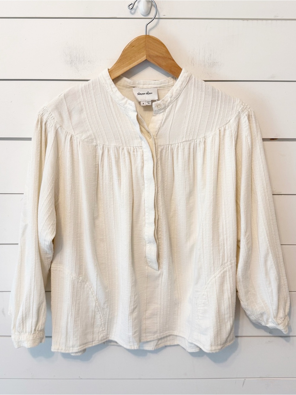 Steven Alan | Women’s Cotton blend off White Peasant Boho Top Size Small